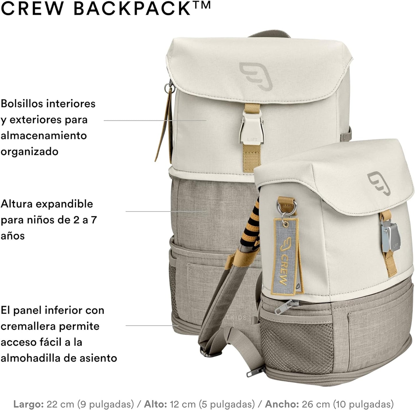 JetKids by Stokke Travel Bundle - Includes Kid's Ride-On Suitcase & In-Flight Bed + Crew BackPack - Best for Ages 3-7