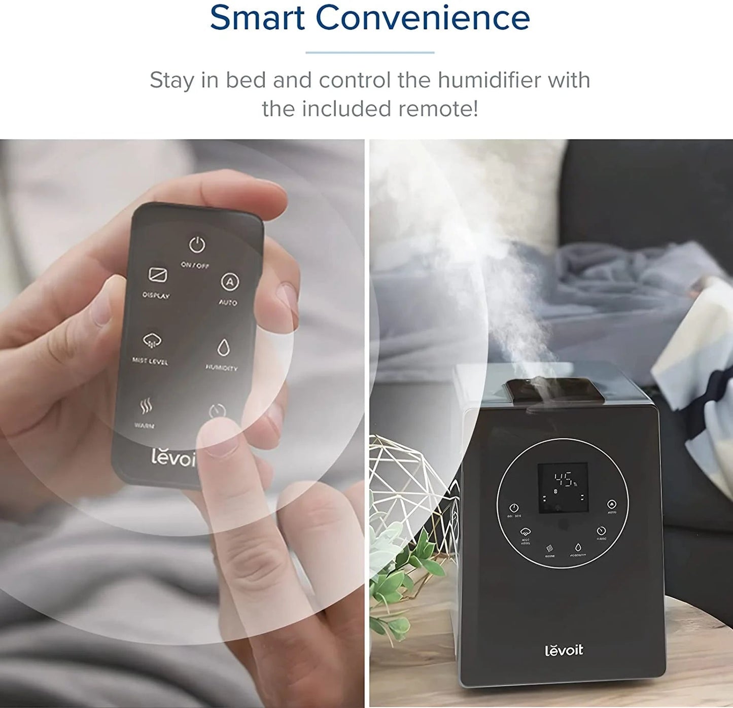 Humidifiers for Bedroom Large Room 6L Warm and Cool Mist for Families Plants with Built-in Humidity Sensor